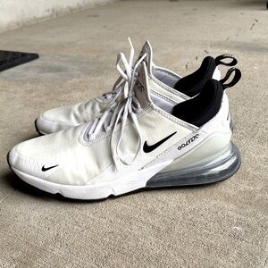Nike mens 13 white Air Max 270 spikeless golf shoes CK6483-102